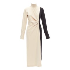 new 16ARLINGTON Morie black nude bicolor knot front cruella de Ville dress UK8 S