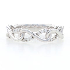 .16ctw Anillo Infinito Diamante Brillante Redondo, Oro Blanco 14k Anillo para Mujer