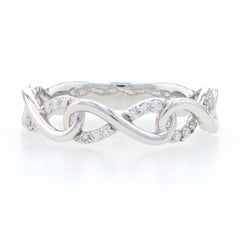 .16ctw Round Brilliant Diamond Infinity Ring, 14k White Gold Women's Band