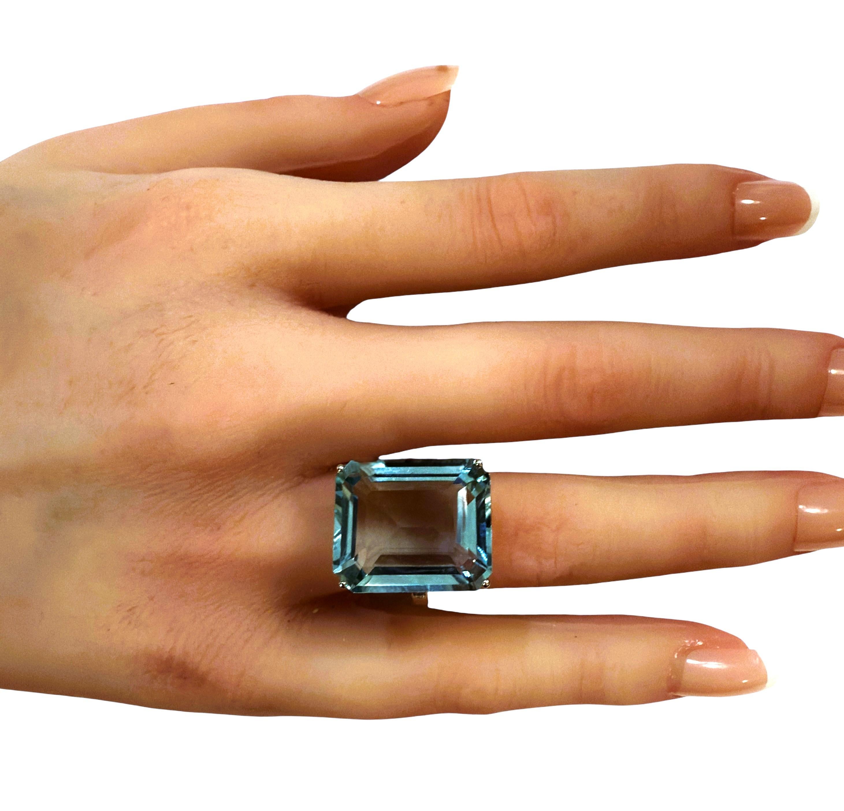 De las mujeres Nuevo Anillo de plata de ley con aguamarina de 17 quilates y zafiro talla diamante en venta