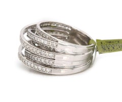 New 1.78ctw Diamond Multi Row Wide Band Ring in 14K White Gold