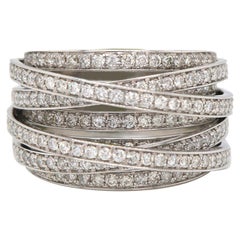 New 1.78ctw Diamond Multi Row Wide Band Ring in 14K White Gold