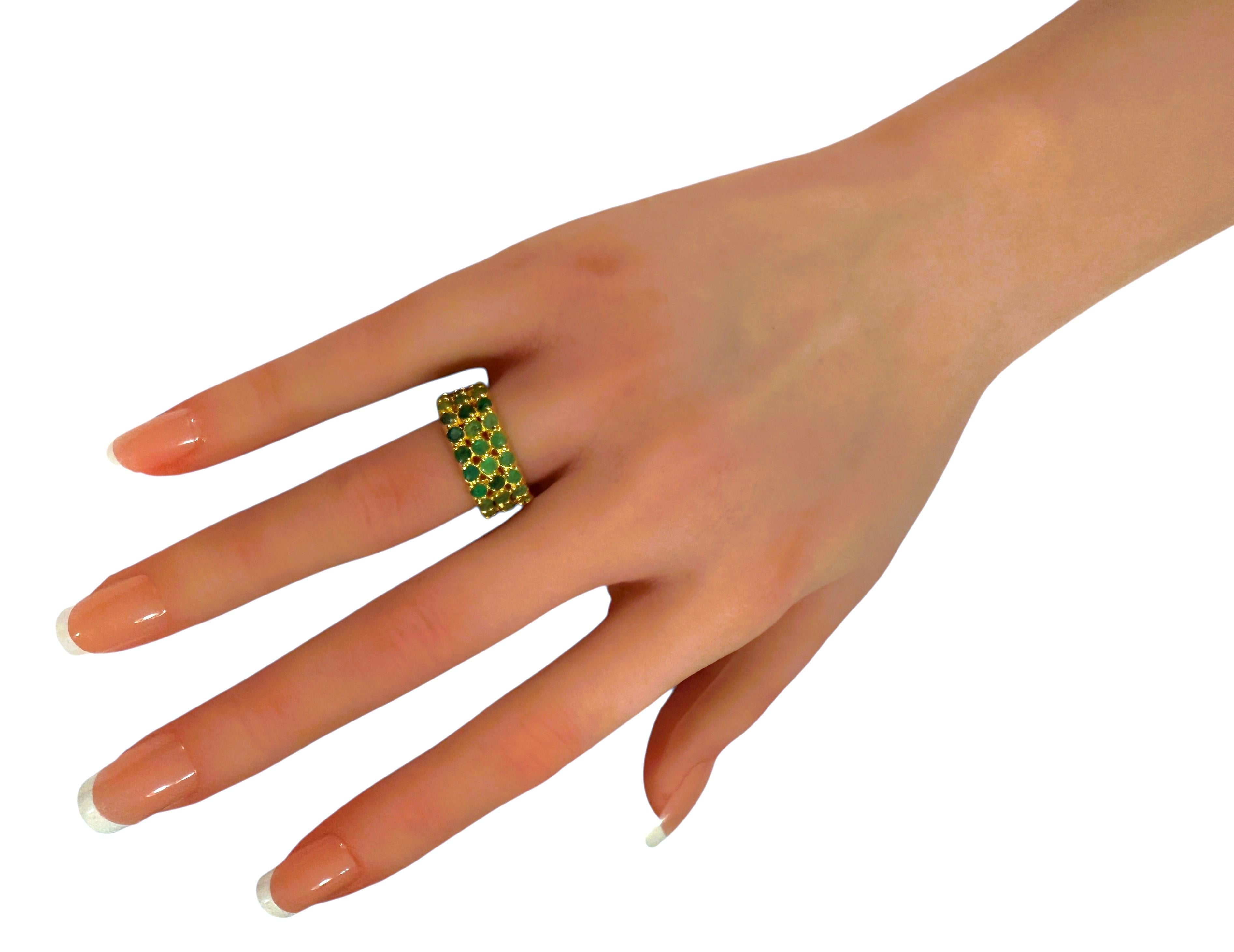 New 1.8 Carat Natural Diamond Cut Emerald Yellow Gold PL Sterling Ring Size 6.5 Excellent état - En vente à Eagan, MN