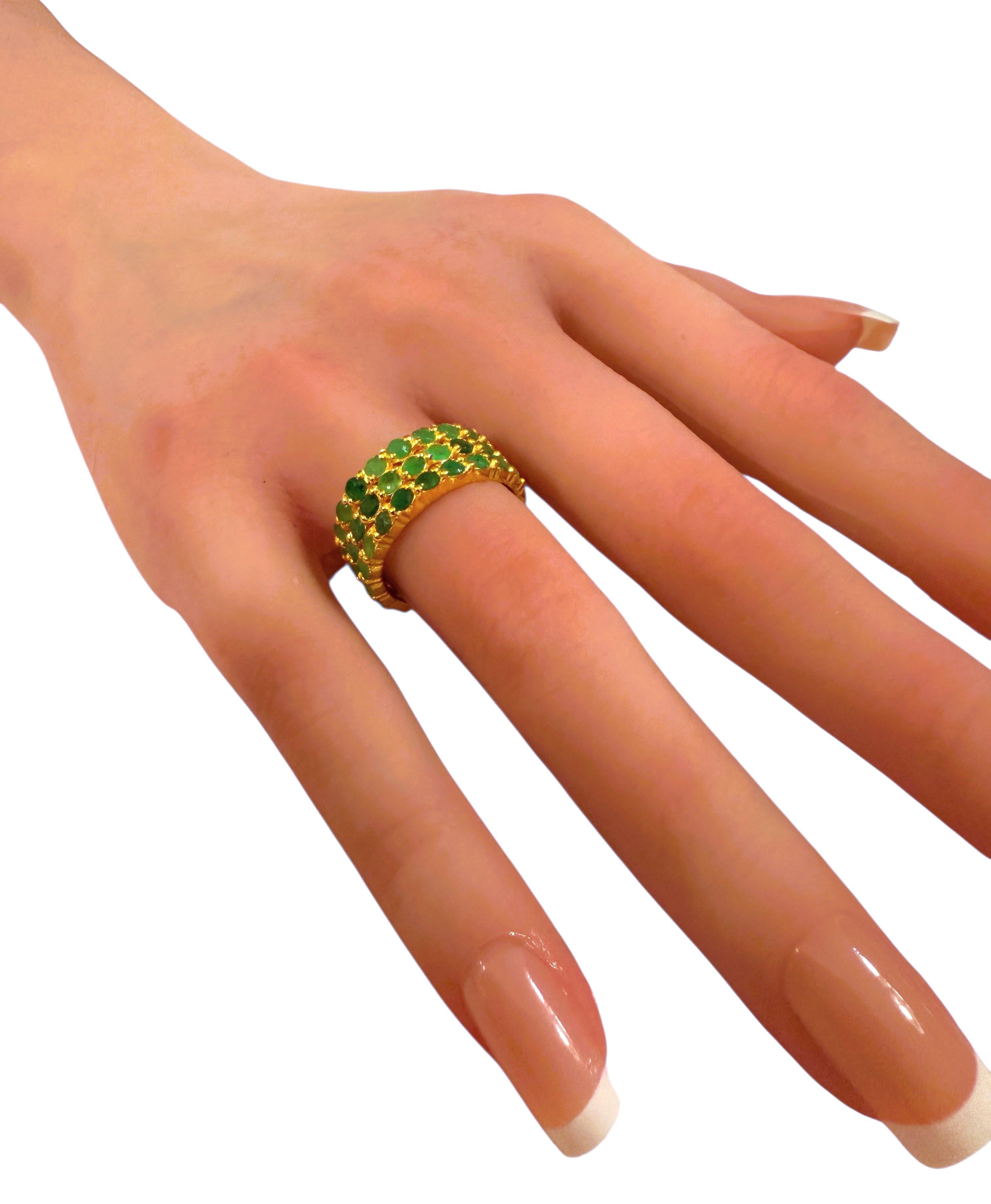 New 1.8 Carat Natural Diamond Cut Emerald Yellow Gold PL Sterling Ring Size 6.5 Pour femmes en vente