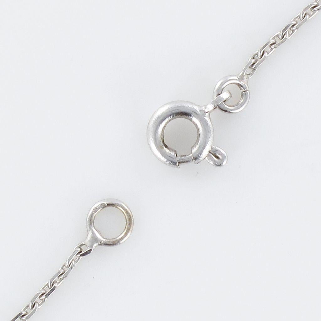 18 Karat White Gold 1.70 Carat Sapphire Diamond Pendant Necklace 4
