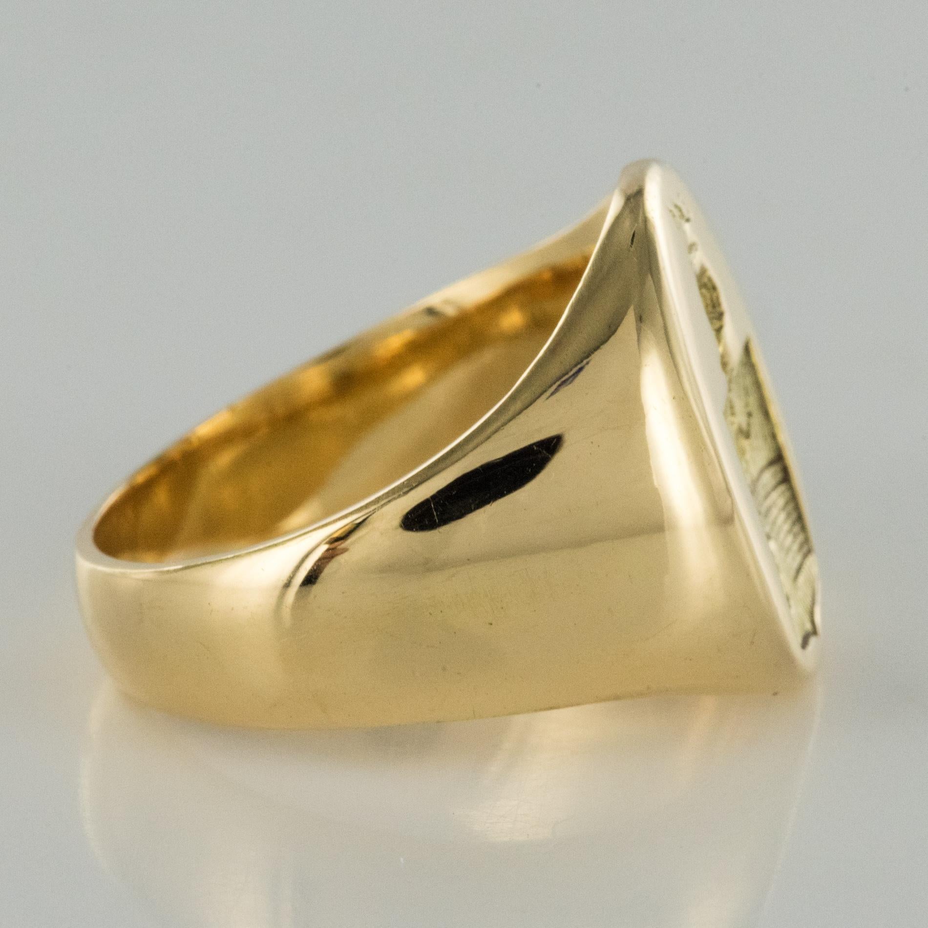 18 Karat Yellow Gold Armorial Bearings Men’s Signet Ring 5