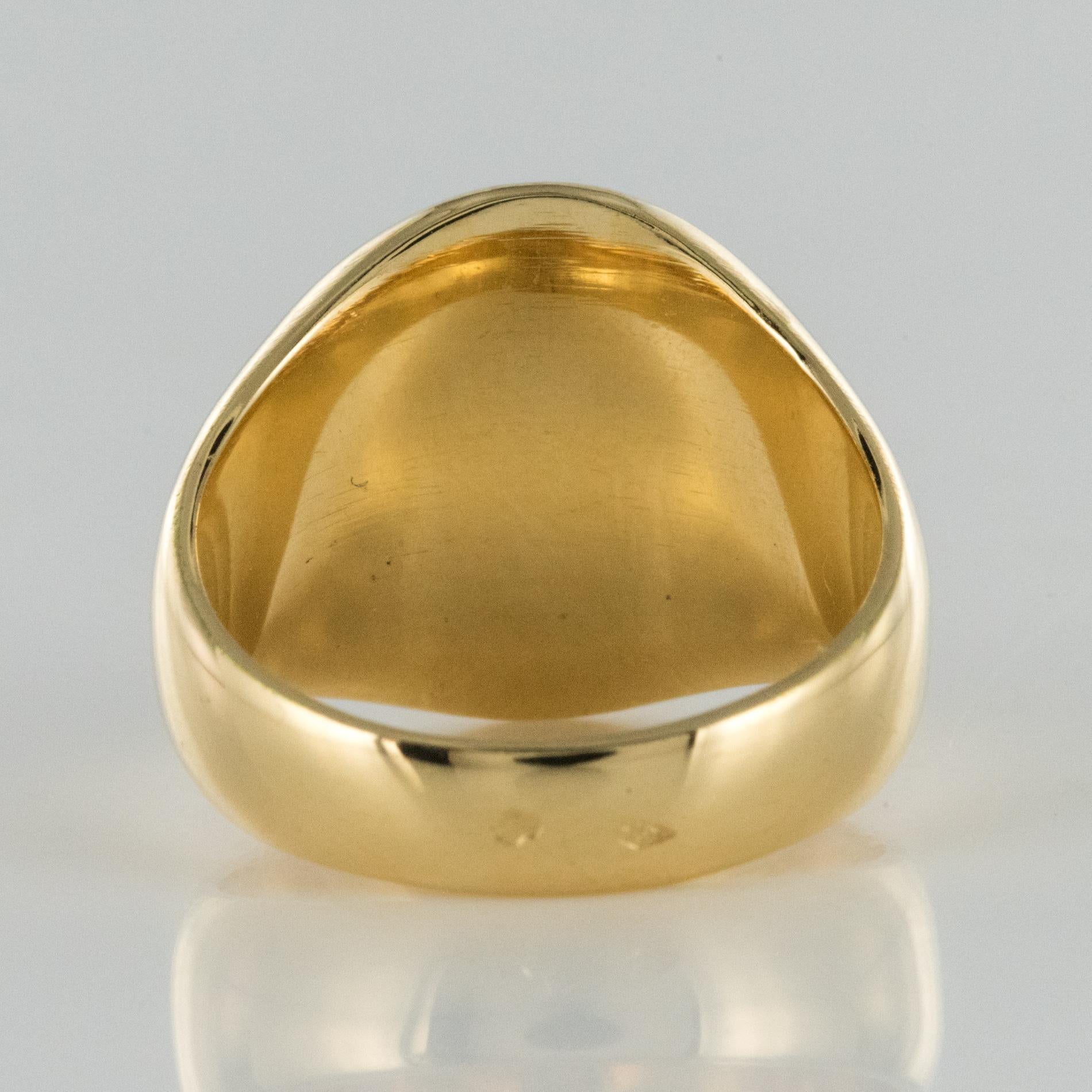 18 Karat Yellow Gold Armorial Bearings Men’s Signet Ring 6