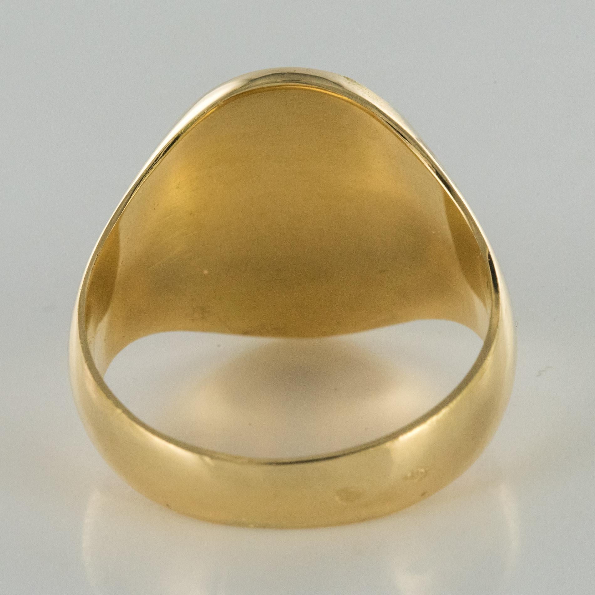 18 Karat Yellow Gold Men's Modern Signet Ring 6