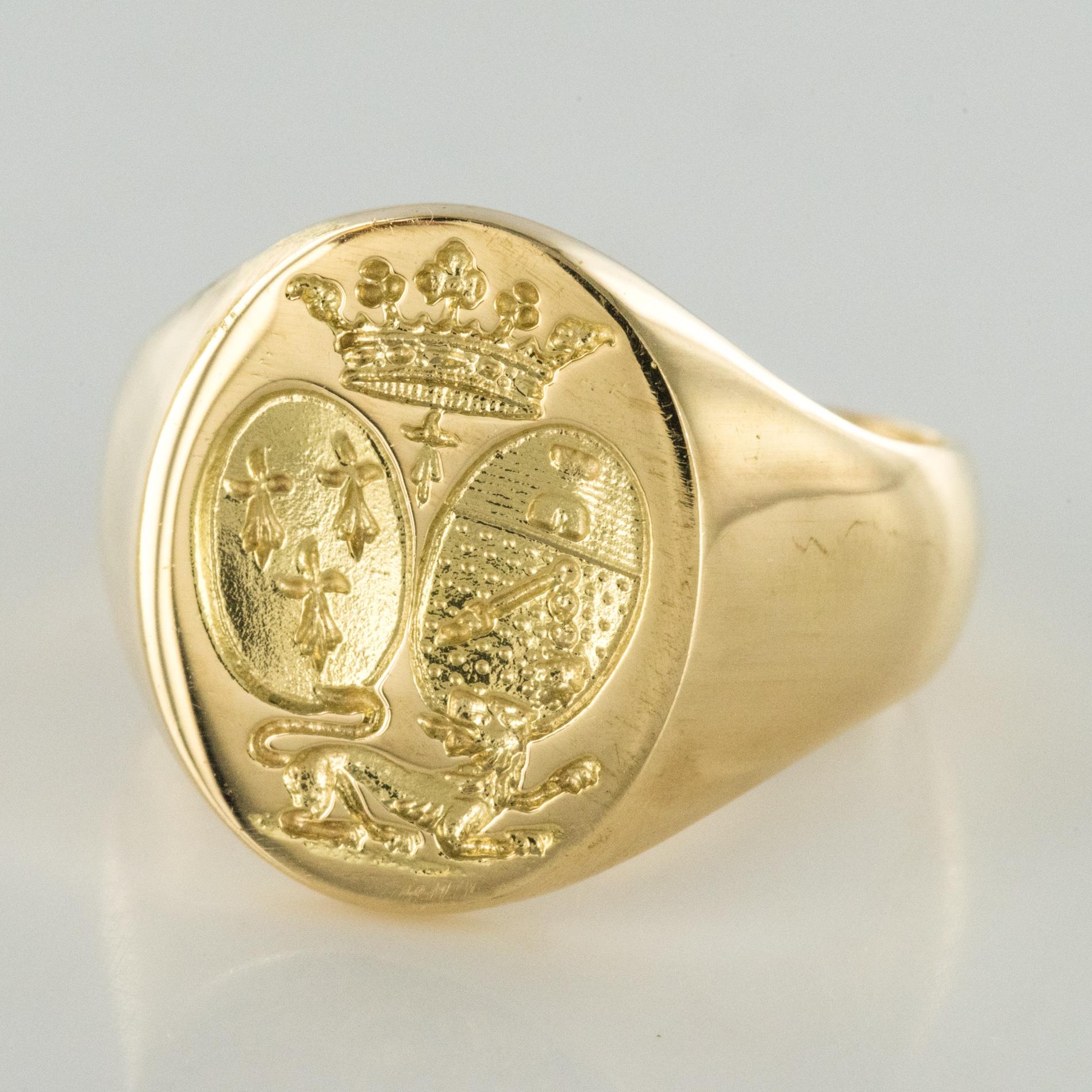 mens gold signet wedding ring