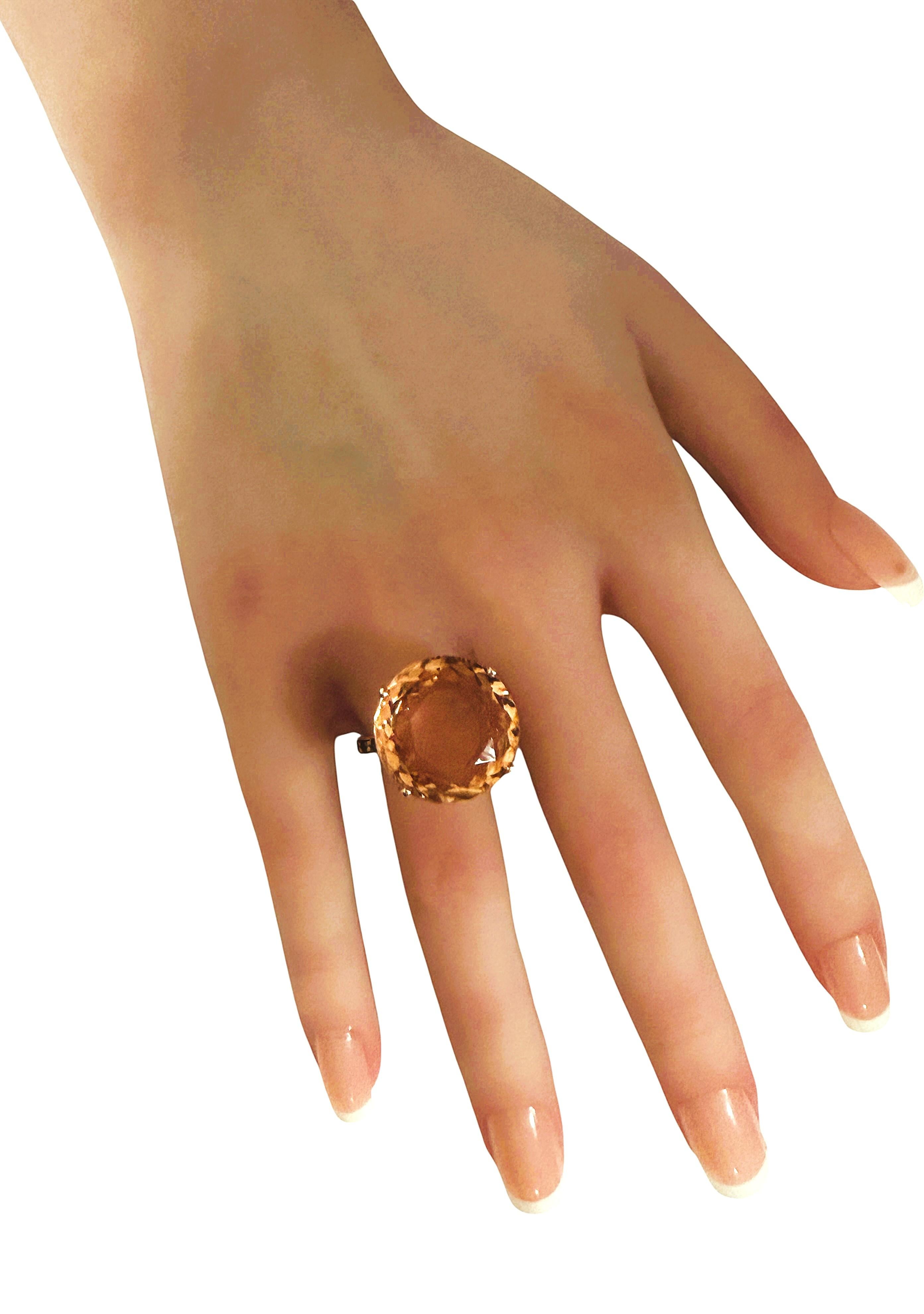 New 18.3 Carat Peach Morganite & Diamond Cut Spinel R Gold PL Sterling Ring In New Condition For Sale In Eagan, MN