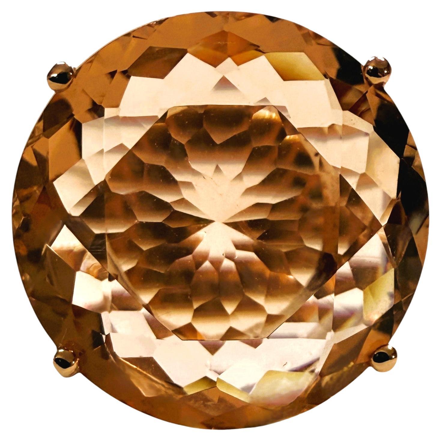 New 18.3 Carat Peach Morganite & Diamond Cut Spinel R Gold PL Sterling Ring For Sale