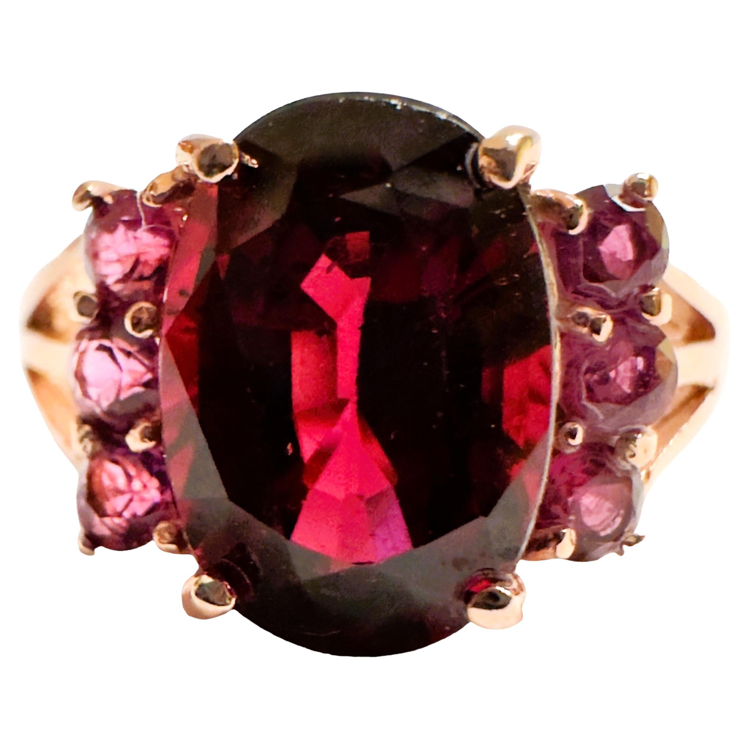 New 1.86 ct Mozambique Rhodolite Garnet Rose Gold Plated Sterling Ring For Sale
