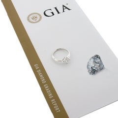 NEW 18k Gold 1.10ct GIA Princess Diamond Solitaire Knife Edge Engagement Ring