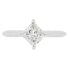 NEW Bague de fiançailles en or 18k 1.10ct GIA Princesse Diamant Solitaire Knife Edge