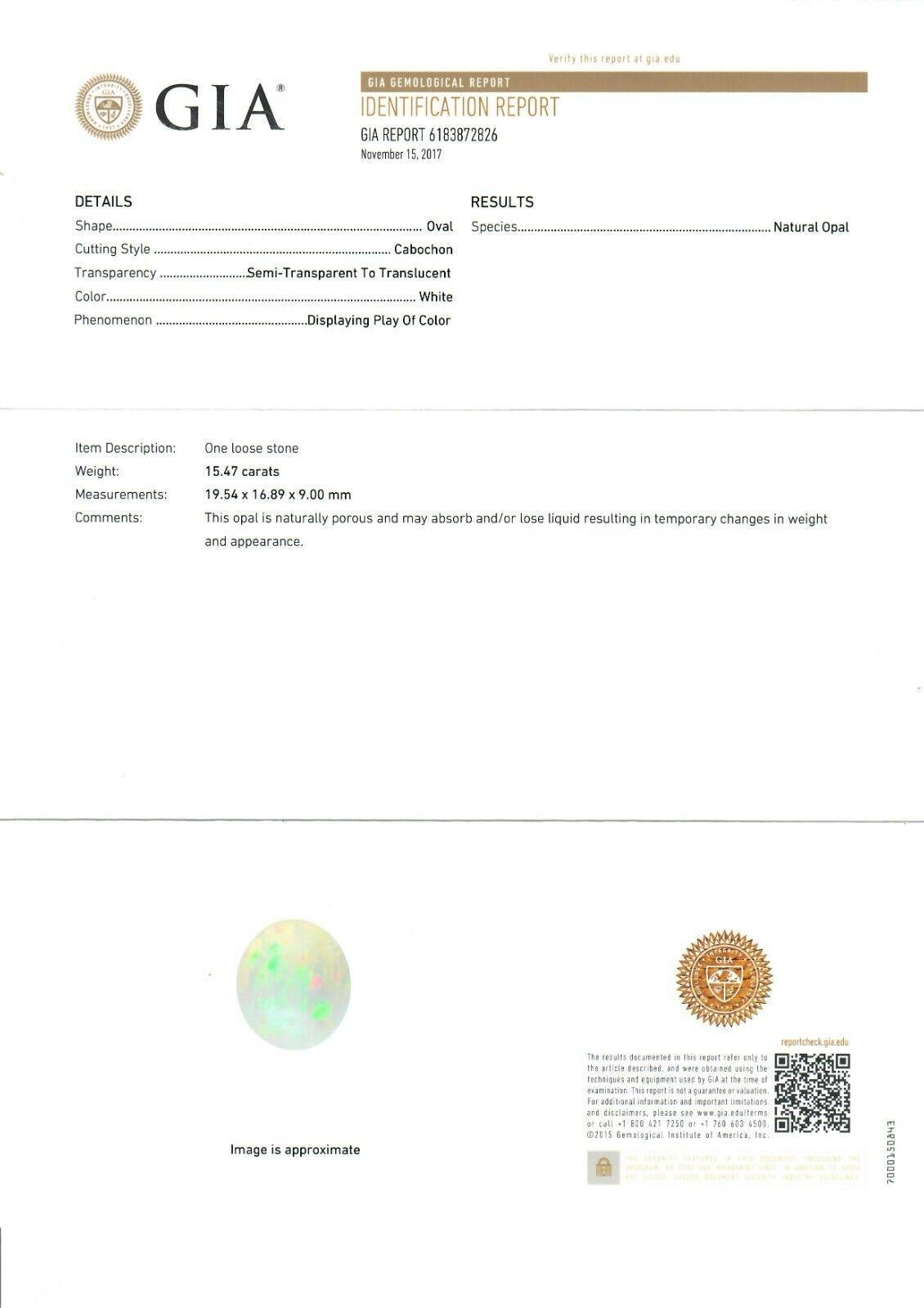 New 18k Gold 17.61ctw GIA Oval Cabochon Opal w/ Round Diamond Halo Cocktail Ring For Sale 5