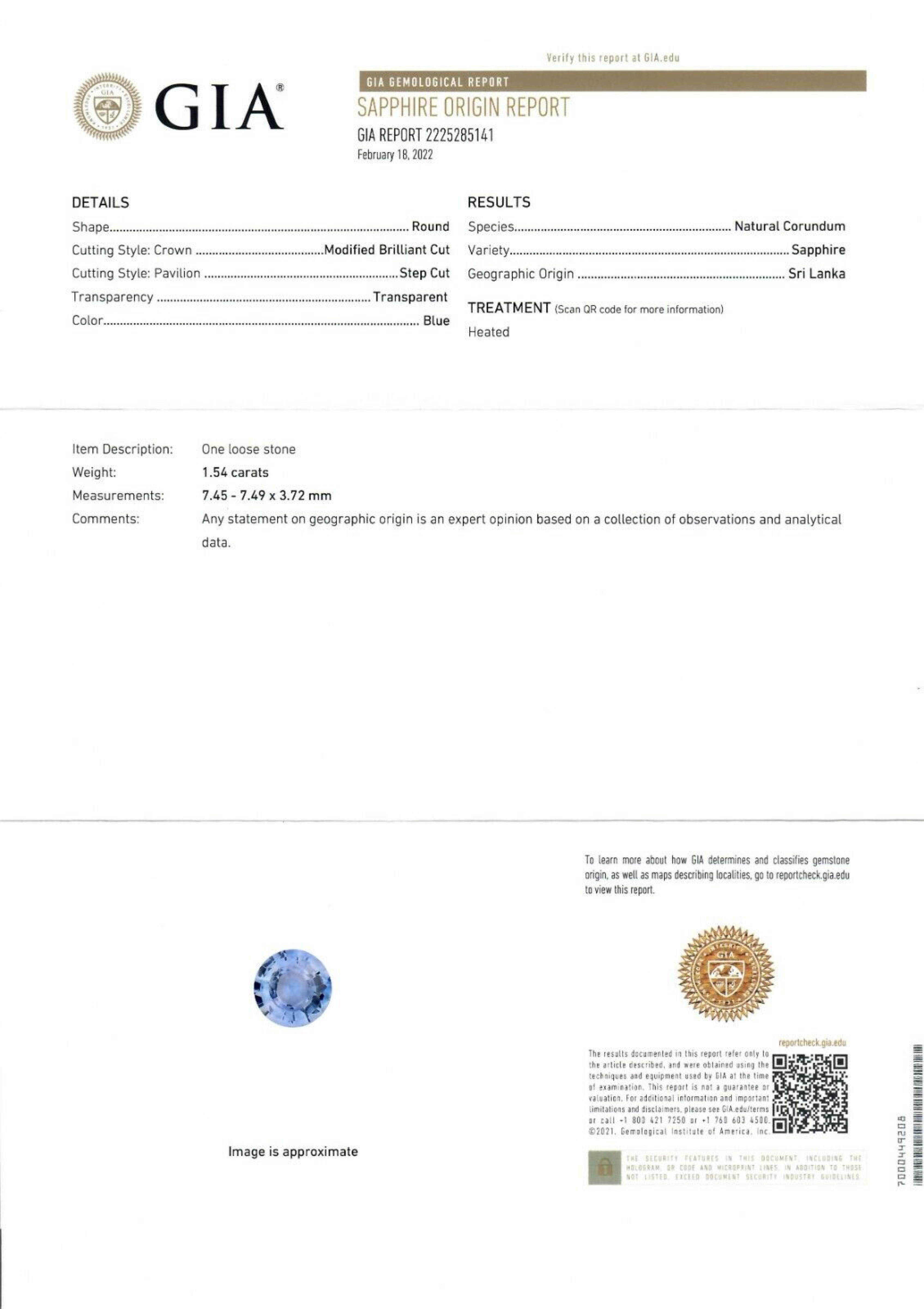 New 18K Gold 2.75ctw GIA Round Ceylon Light & Dark Blue Sapphire 3 Stone Ring For Sale 3