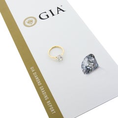 18 Karat Gold & Platin GIA 1,51 Karat IDEAL Runder Diamant Solitär Verlobungsring