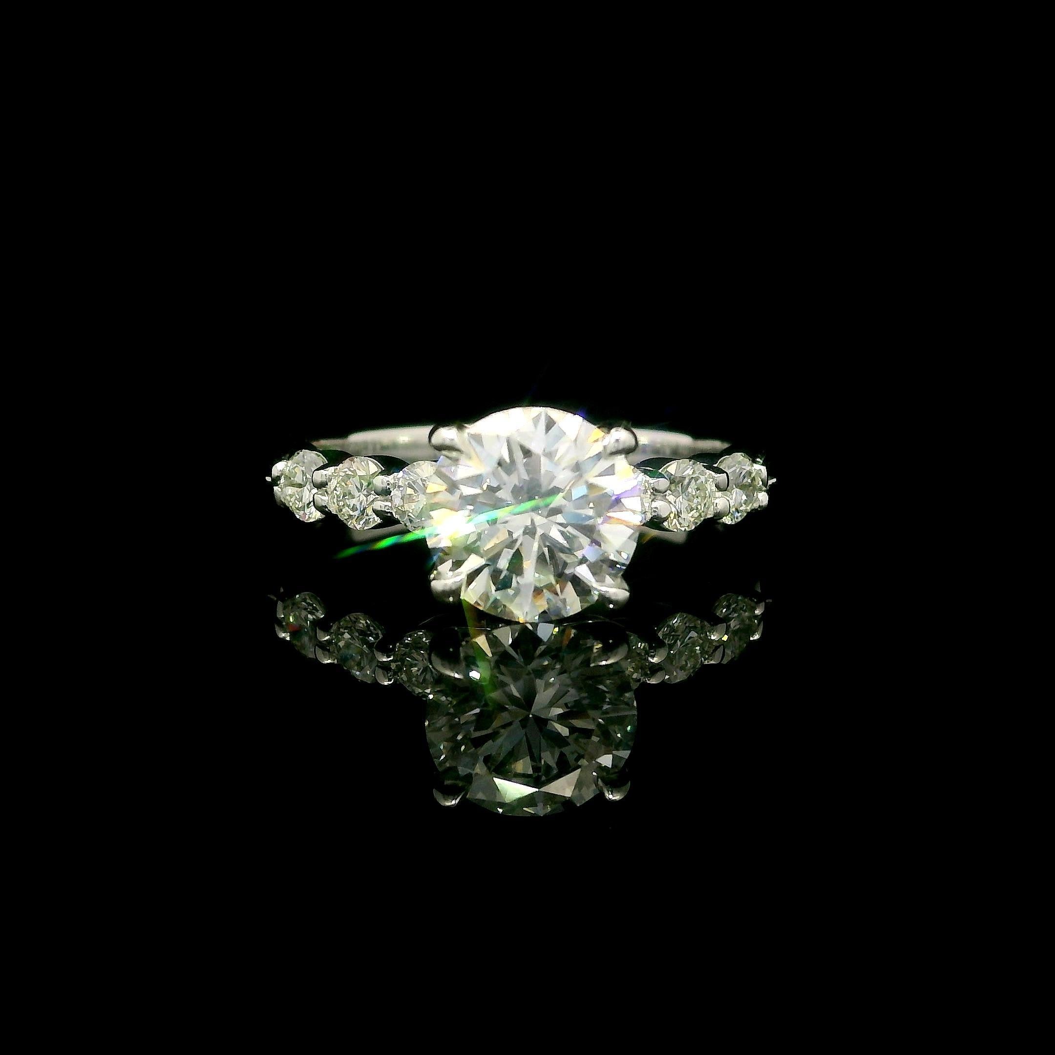 New 18k Gold Platinum GIA 1.86ct Excellent Ideal Diamond Classic Engagement Ring For Sale 6