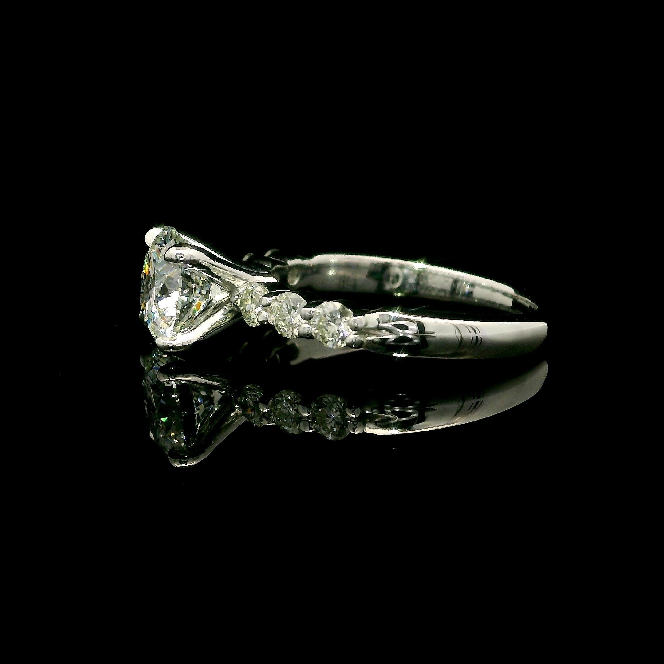 New 18k Gold Platinum GIA 1.86ct Excellent Ideal Diamond Classic Engagement Ring For Sale 1