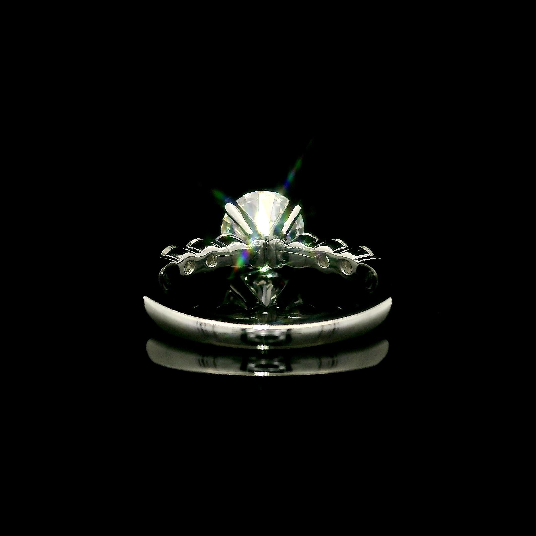 New 18k Gold Platinum GIA 1.86ct Excellent Ideal Diamond Classic Engagement Ring For Sale 2