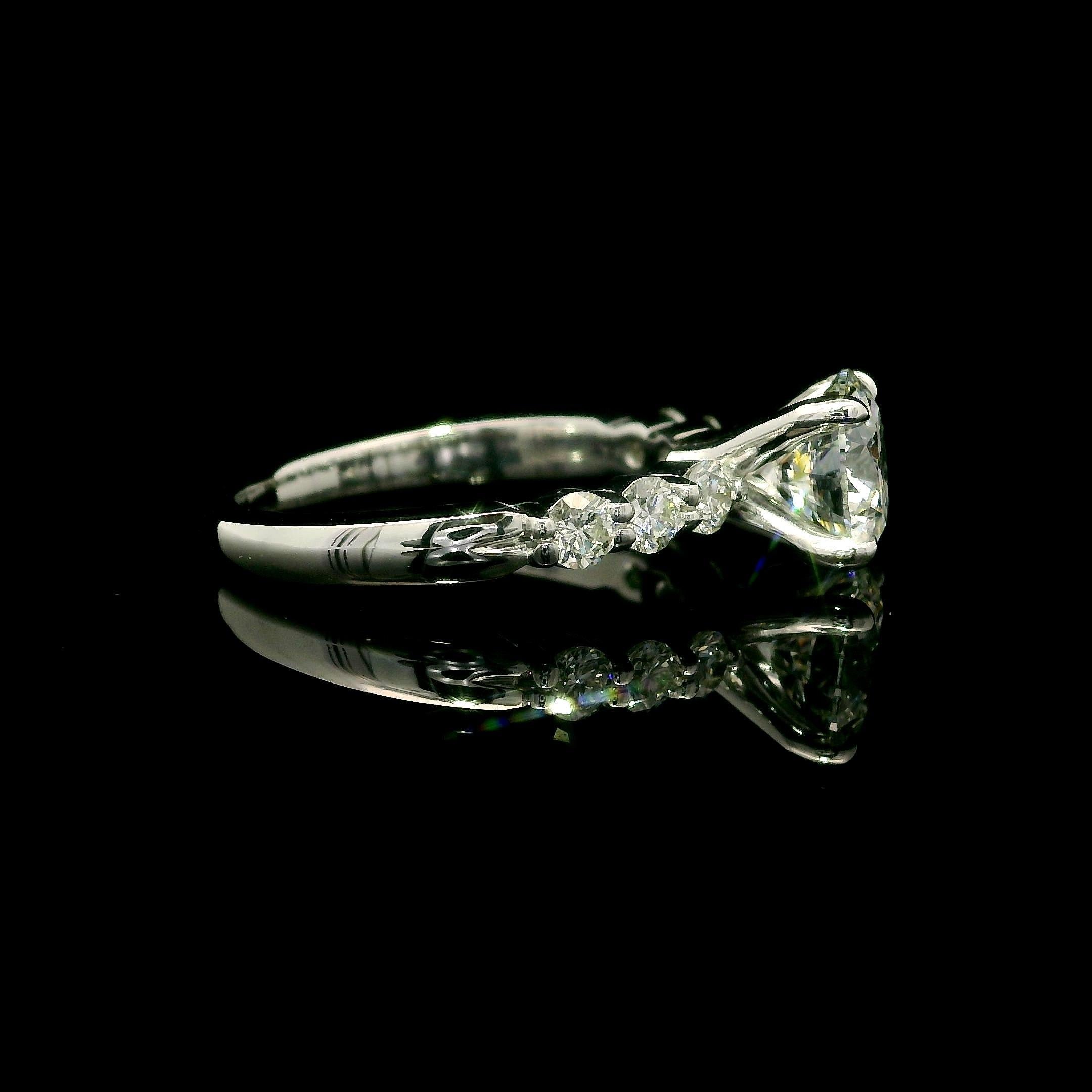New 18k Gold Platinum GIA 1.86ct Excellent Ideal Diamond Classic Engagement Ring For Sale 3