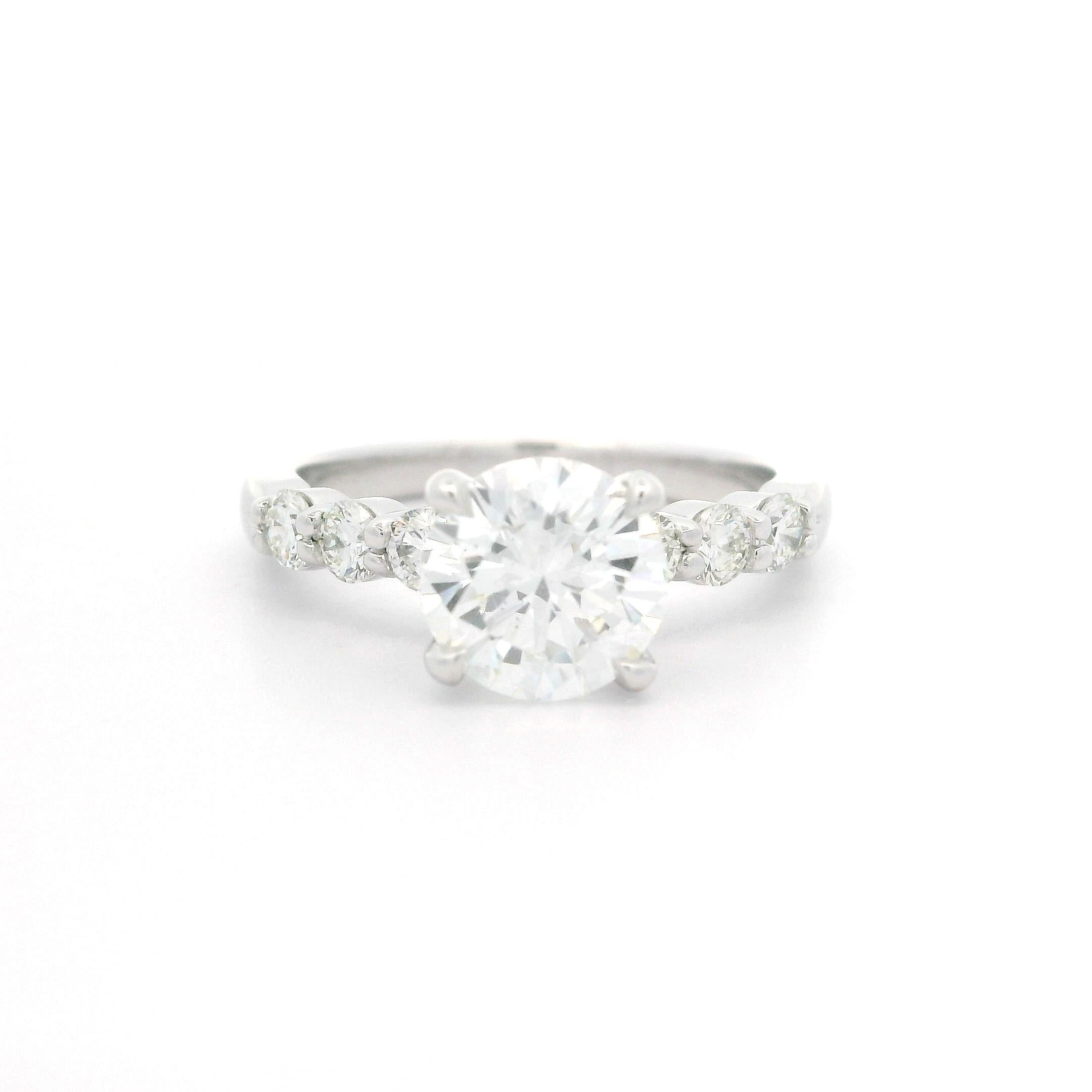 New 18k Gold Platinum GIA 1.86ct Excellent Ideal Diamond Classic Engagement Ring For Sale 4