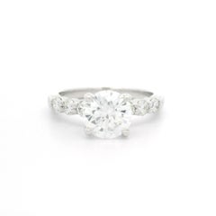 New 18k Gold Platinum GIA 1.86ct Excellent Ideal Diamond Classic Engagement Ring