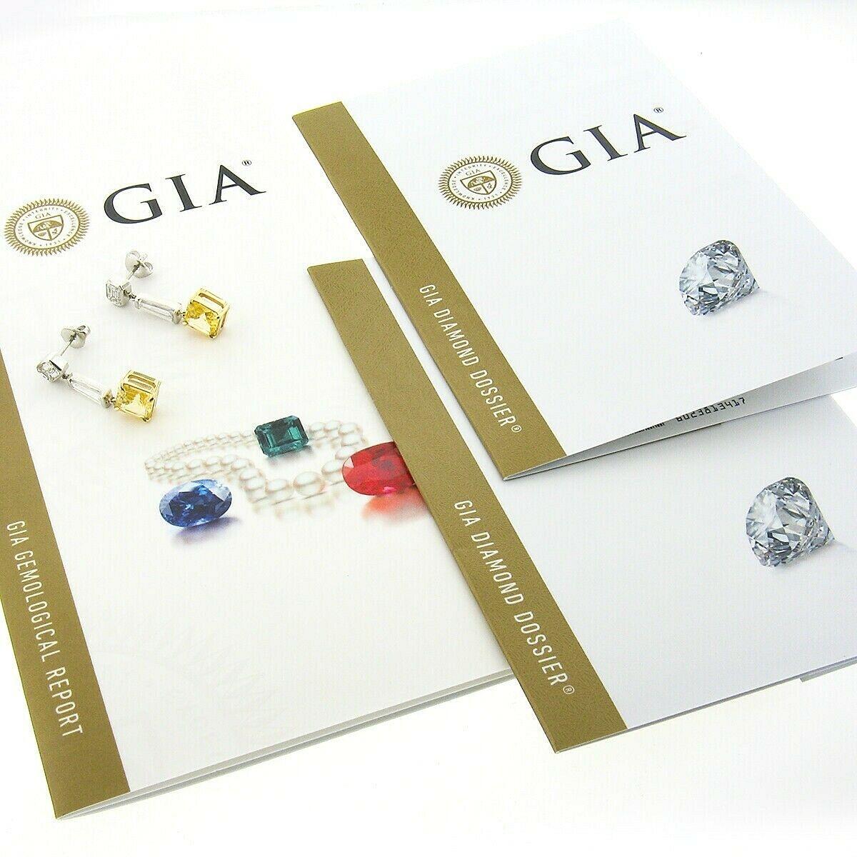 New 18k Gold Platinum GIA Ceylon Yellow Sapphire w/ Diamond Drop Dangle Earrings For Sale 1