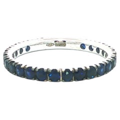 New 18k Gold w/ Black Rhodium top 1.30ctw Royal Blue Sapphire Eternity Band