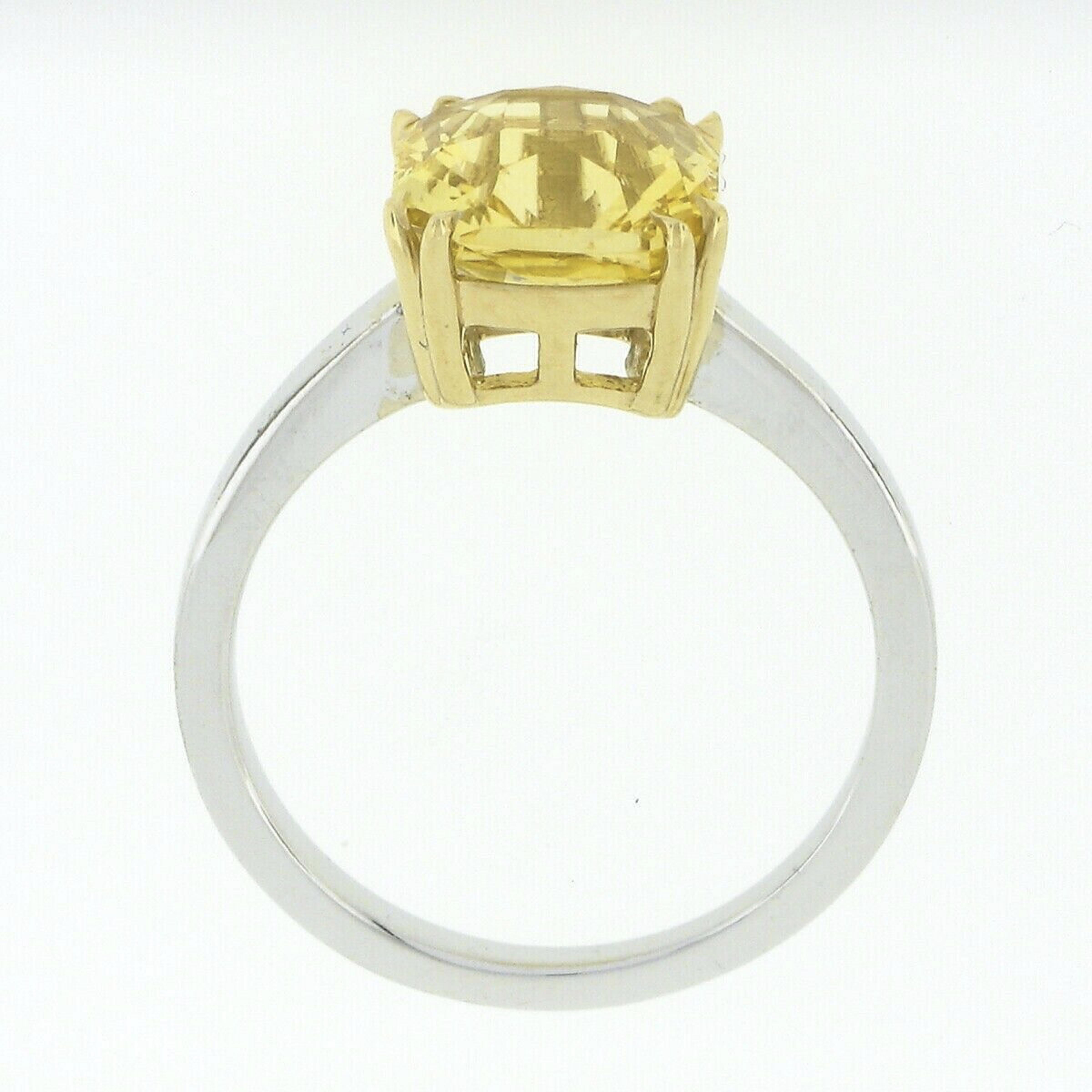 New 18k Solid Gold GIA Ceylon No Heat Vivid Yellow Sapphire Solitaire Ring 3