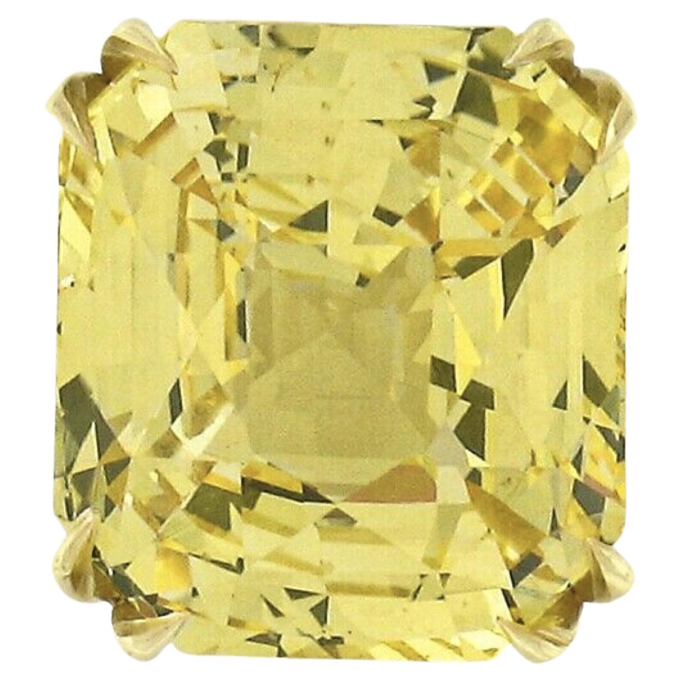 New 18k Solid Gold GIA Ceylon No Heat Vivid Yellow Sapphire Solitaire Ring