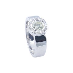 New 18k White Gold High Level Diamond Dress or Engagement Halo Ring
