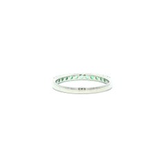 New 18k White Gold w/ Black Rhodium Top .40ct Emerald Stack Band Ring
