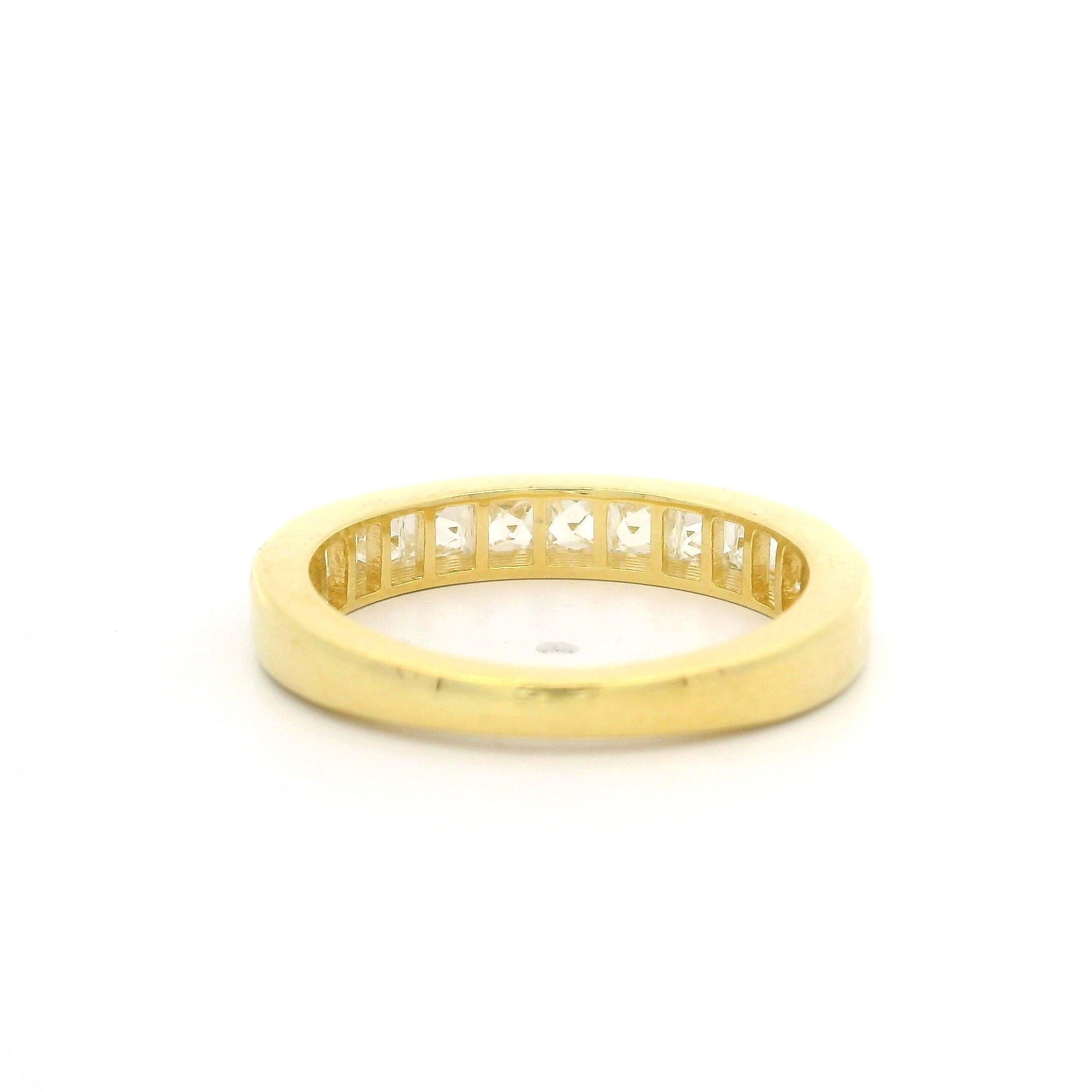 New 18k Yellow Gold 2ctw French Cut Channel Set Diamond Band Ring For Sale 1