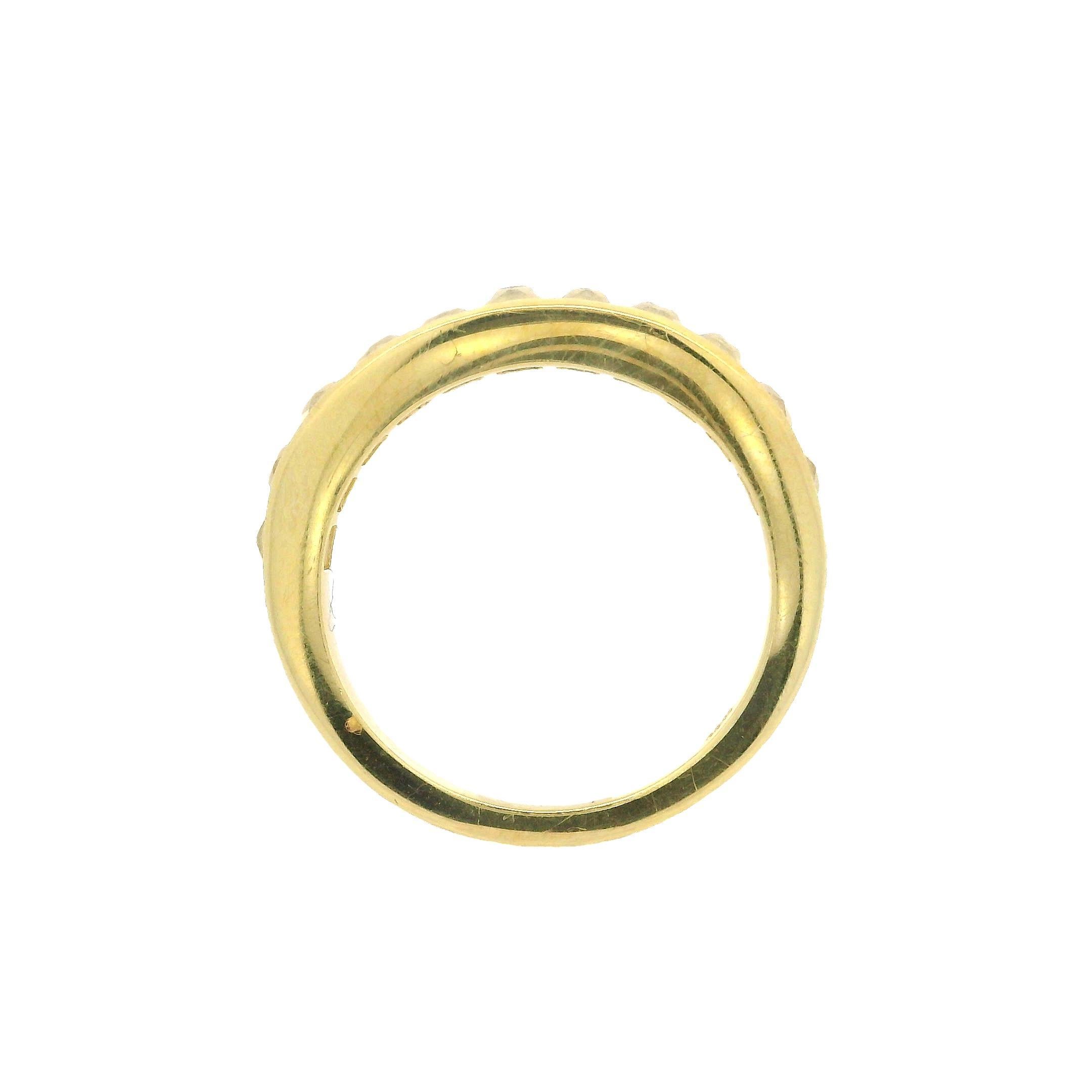 New 18k Yellow Gold 2ctw French Cut Channel Set Diamond Band Ring For Sale 4