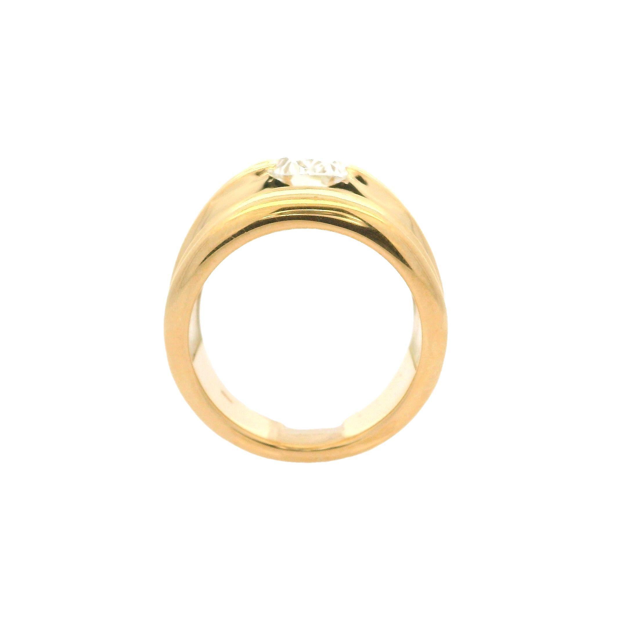 New 18k Yellow Gold GIA 2.03ct Oval G SI1 Floating Diamond Wide Open Work Ring For Sale 8