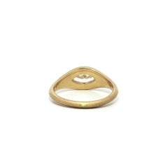 New 18k Yellow Gold GIA .70ct Marquise Bezel Diamond Matte Finish E-W Band Ring