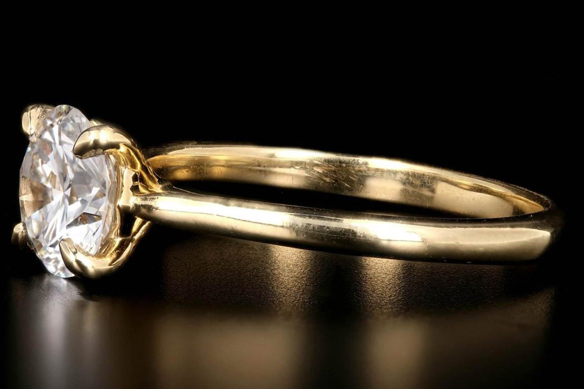 New 18k yellow gold gia d vs1 1.35 carat diamond engagement ring

Era: New
Composition: 18K Yellow gold
Primary stone: Round diamond
Carat weight: 1.35 carat
Color: D
Clarity: Vs1
Size: 7
GIA certification # 2195273373