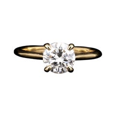 New 18K Yellow Gold GIA D Vs1 1.35 Carat Diamond Engagement Ring
