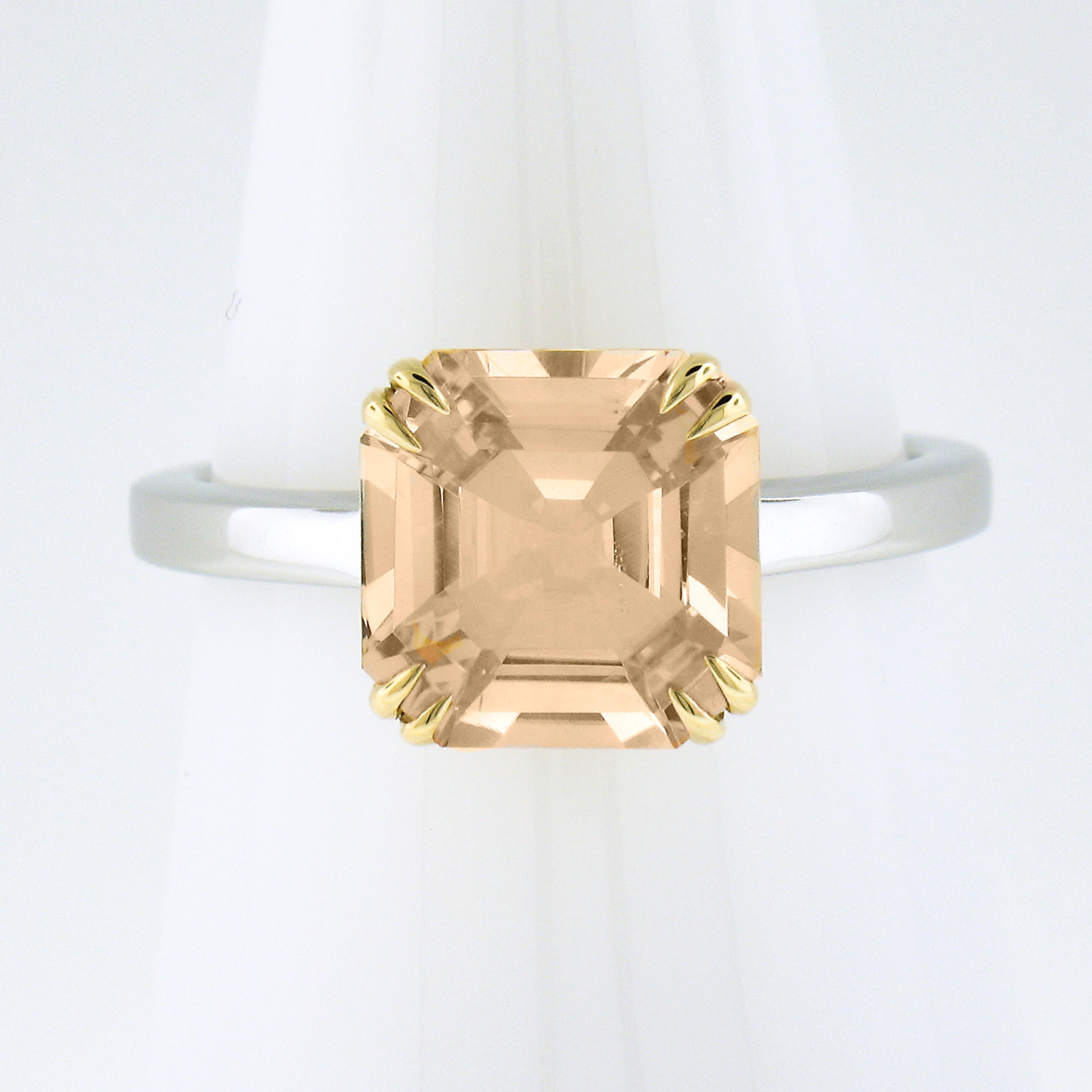 --Stone(s):--
(1) Natural Genuine Sapphire - Octagonal Step Cut - Dual Claw Prong Set - Transparent Yellow-Orange Color - NO HEAT - 3.40ct (exact - certified)
** See Certification Details Below for Complete Info **
Total Carat Weight: 3.40