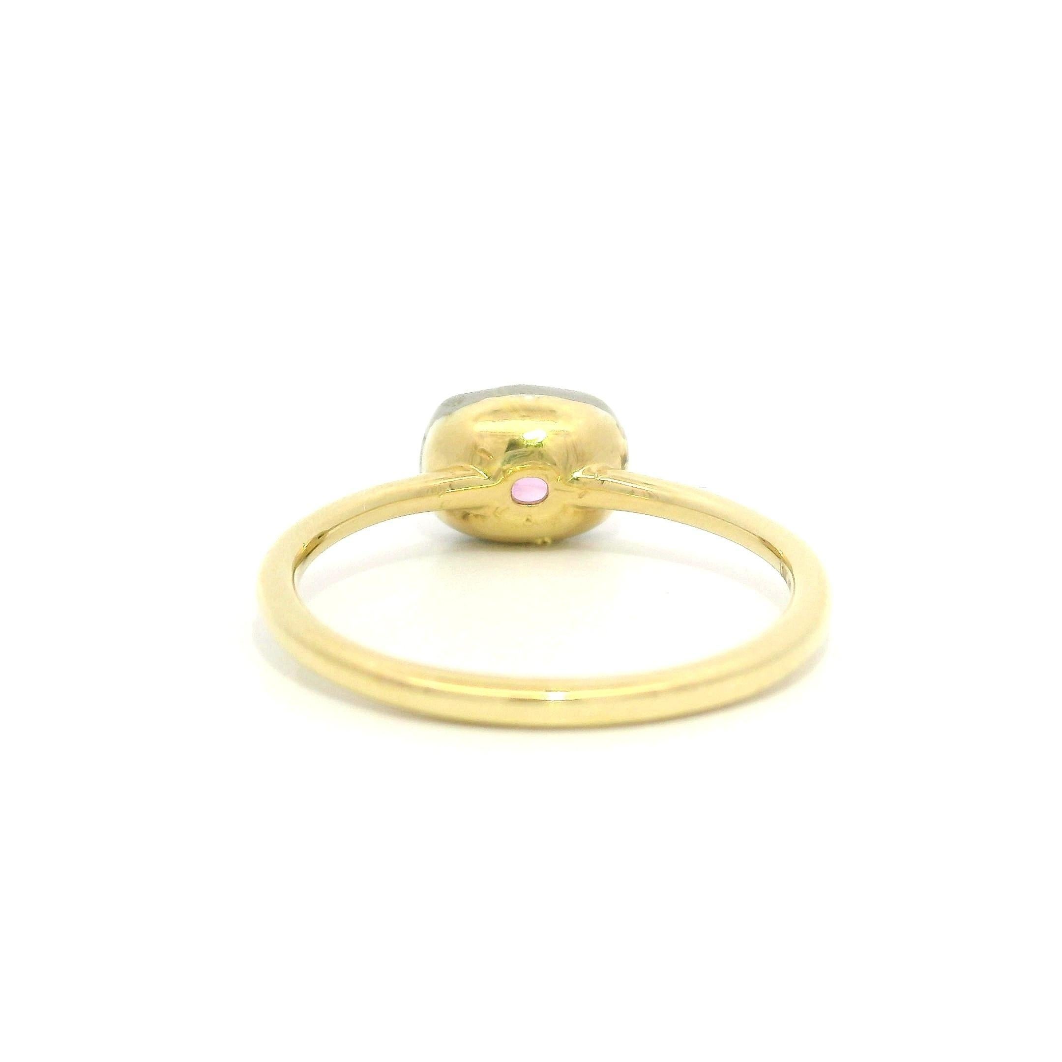 New 18k Gelbgold mit Silber GIA 0,93ct Collet Set rosa Saphir Solitär Ring im Angebot 1