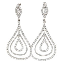 New 1.90ctw Diamond Dangle Earrings in 18K