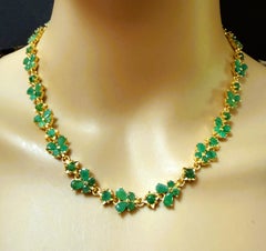 Nuova collana in oro giallo 14k con smeraldo da 19,2 carati e argento sterling PL