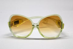 new 1970's JACQUES ESTEREL oversized yellow transparent sunglasses
