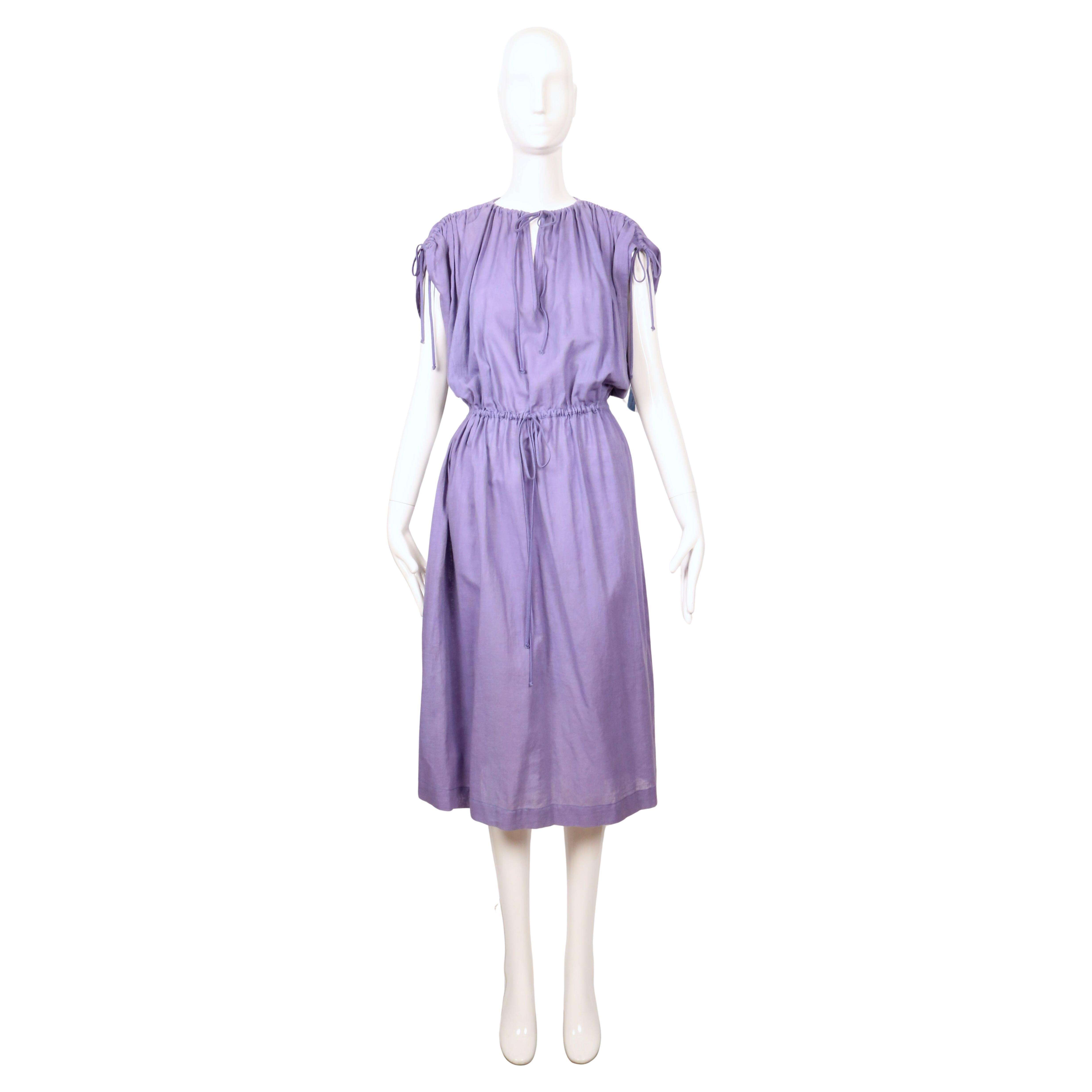 NEW 1970's YVES SAINT LAURENT rive gauche cotton gauze dress