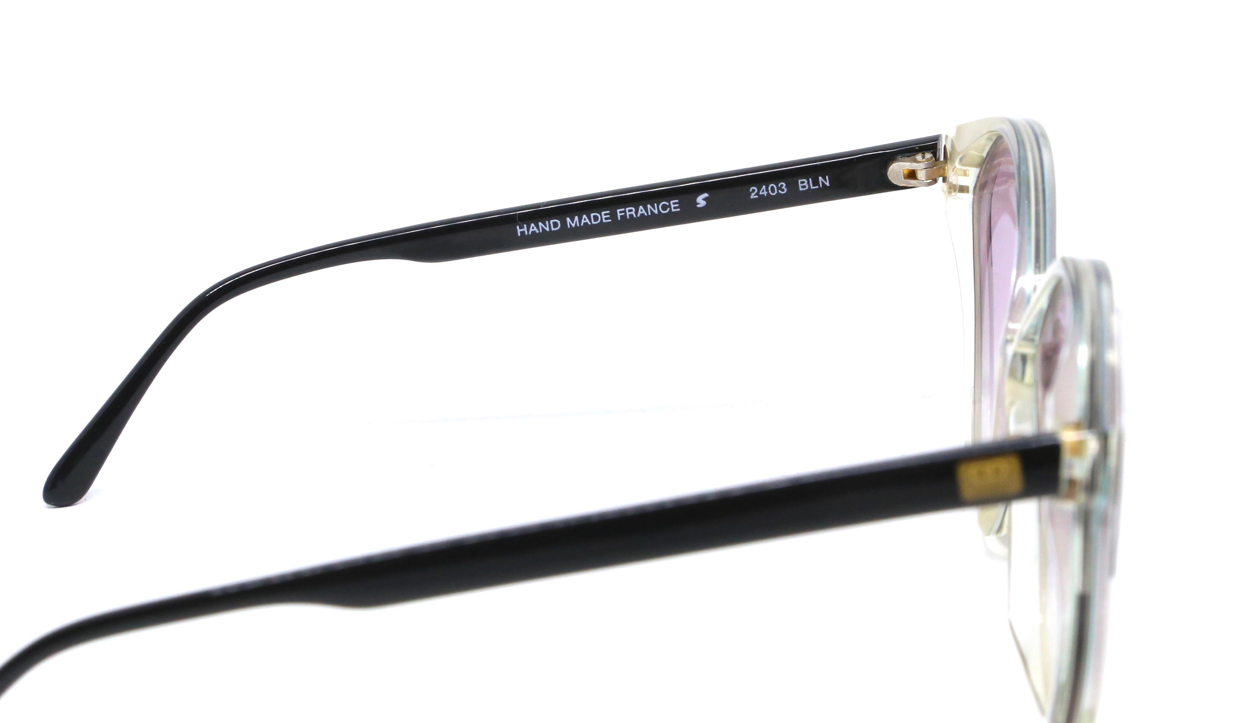 Viola NUOVI occhiali da sole Balenciaga anni '80 in acetato bianco e nero in vendita