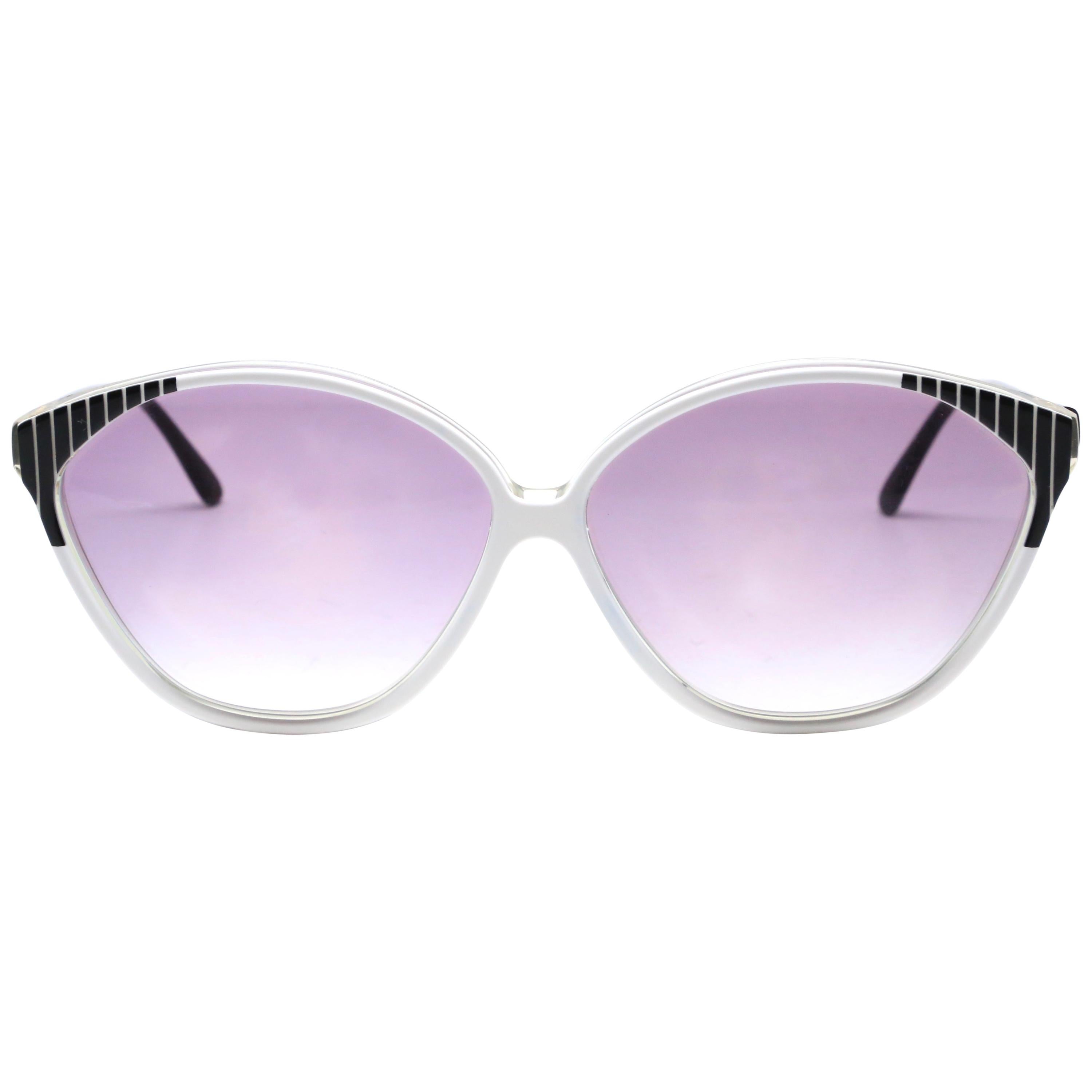 NEW 1980's BALENCIAGA black and white acetate sunglasses