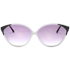 NEW 1980's BALENCIAGA black and white acetate sunglasses