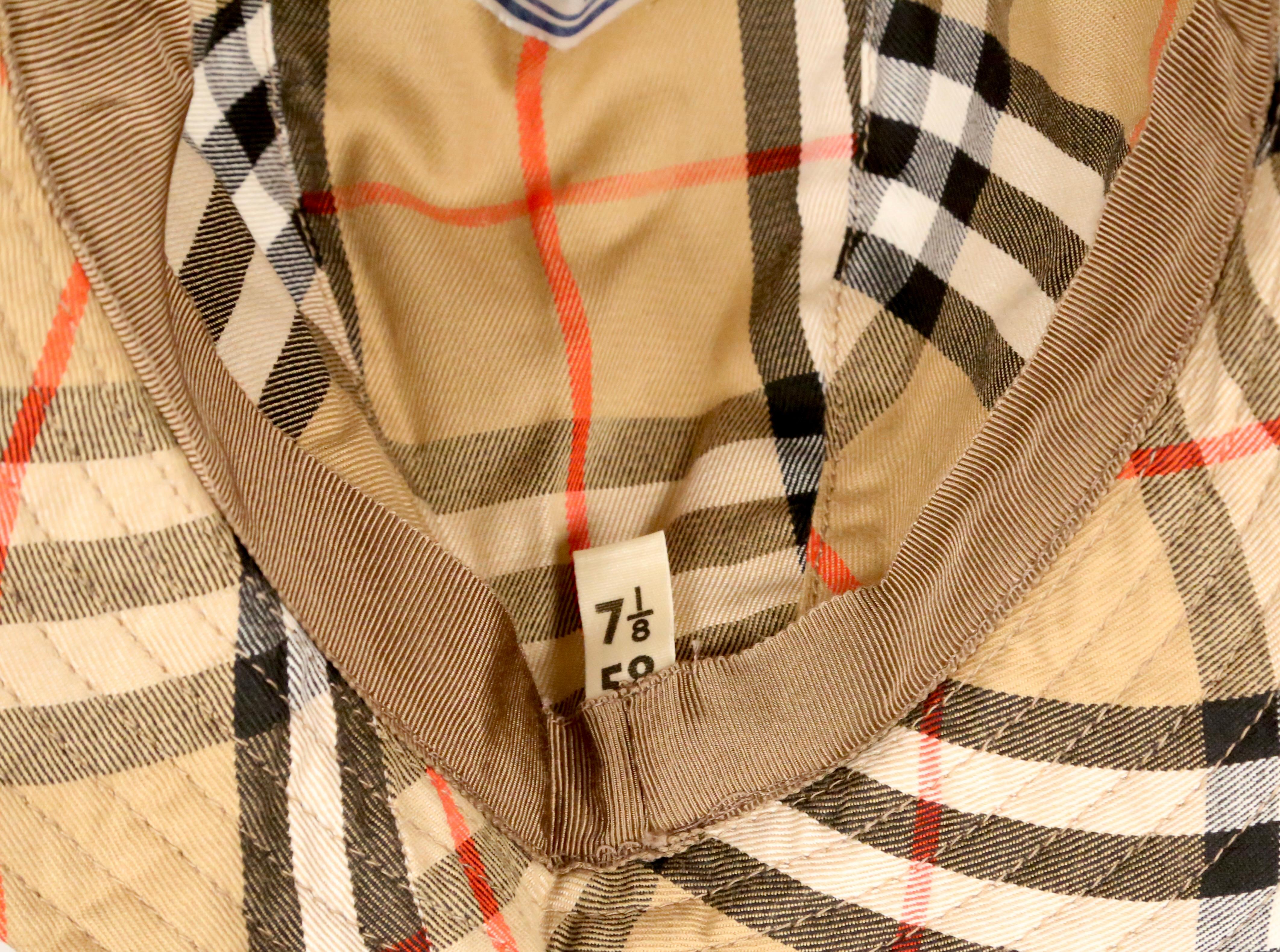 new 1980's BURBERRYS' nova check cotton bucket hat 3