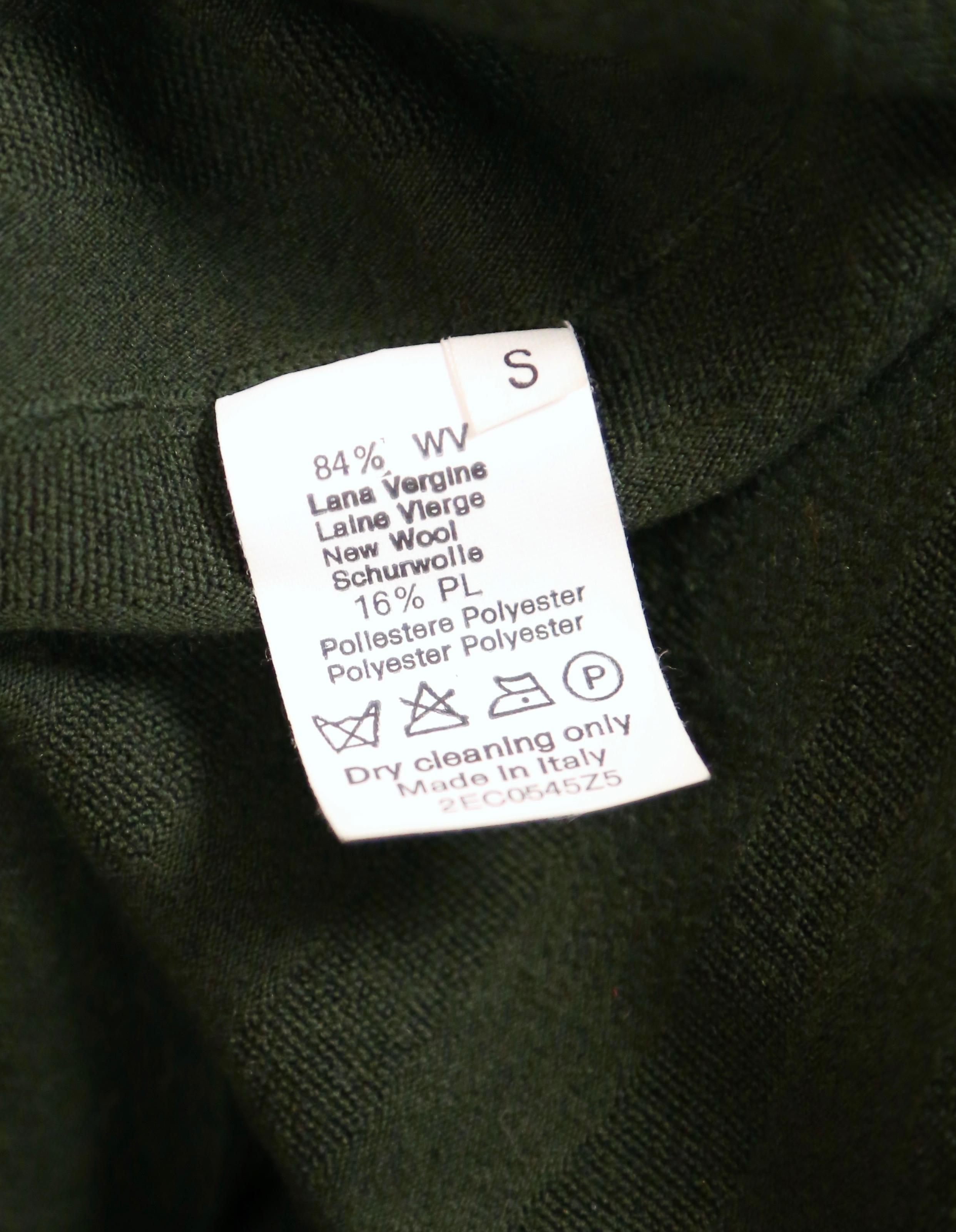 NEW 1990's AZZEDINE ALAIA forest green wool knit dress with open back 3